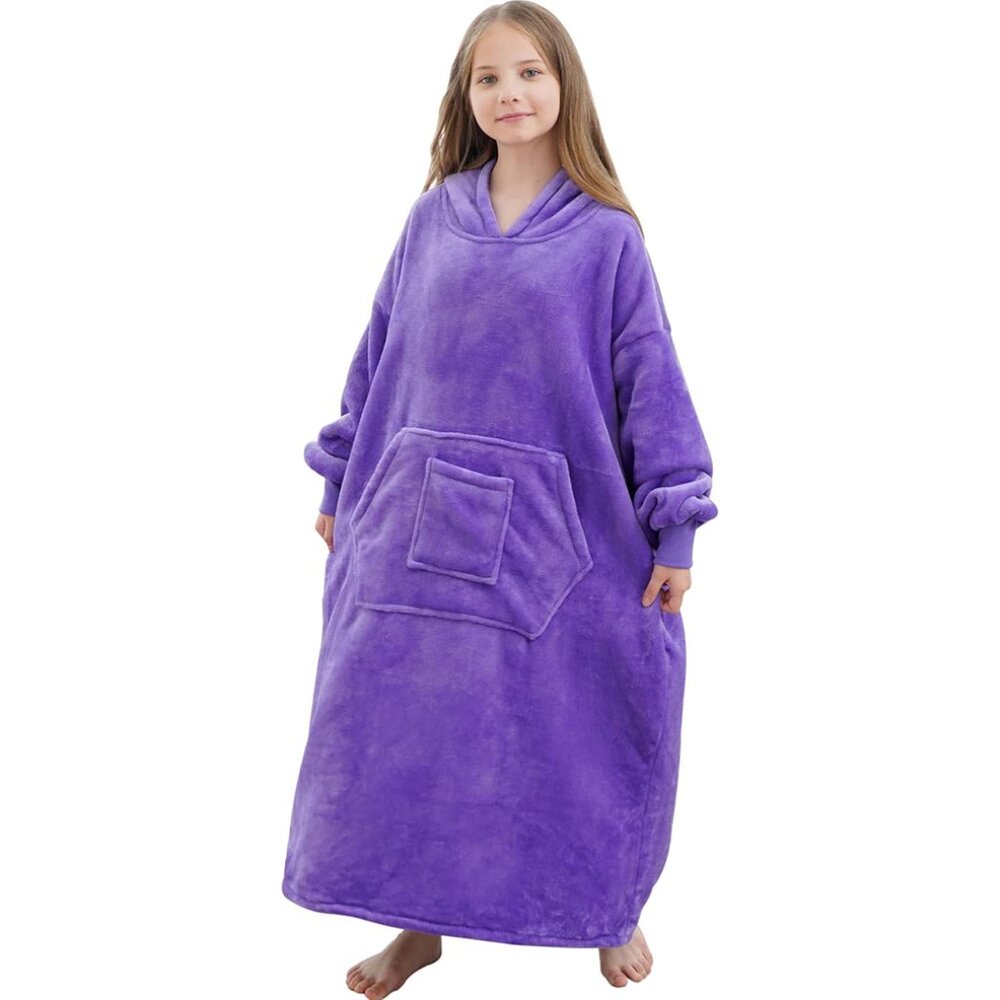 Long Plush Hooded Lounge Pajama for Kids